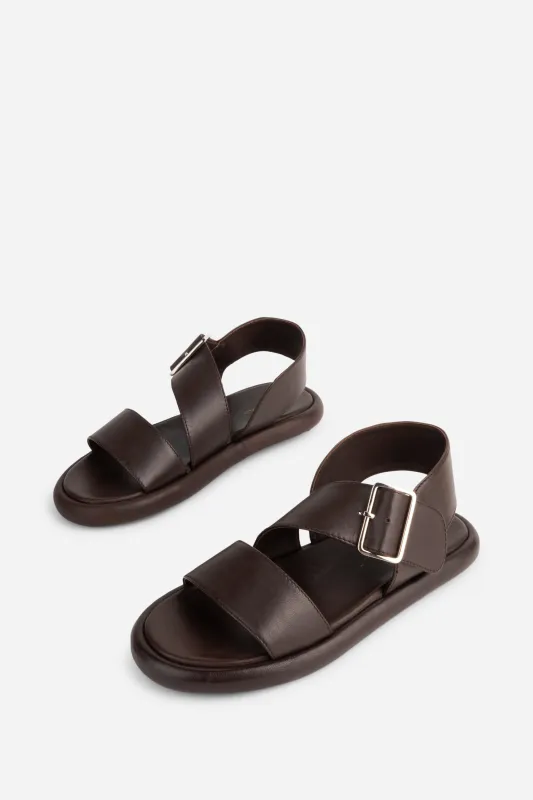 ANDREA LEATHER FLAT SANDAL sold by Intentionally Blank