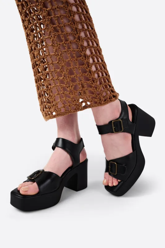 MARGO BLACK SOLE PLATFORM HEEL made by Intentionally Blank