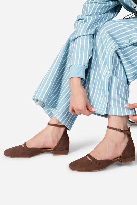 IRIS SUEDE MARY JANE FLAT sold by Intentionally Blank