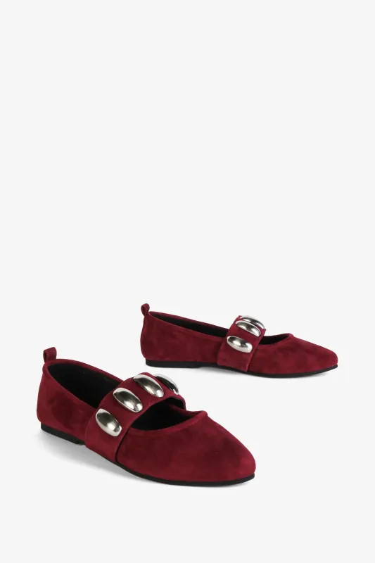 TONE OVERSIZED STUD MARY JANE FLAT made by Intentionally Blank