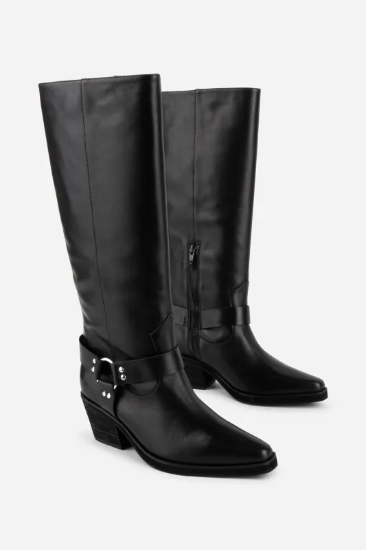 JOSEPHINE KNEE HIGH BIKER BOOT made by Intentionally Blank