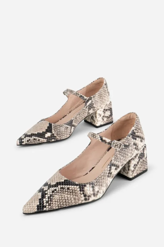 BOND SNAKE EMBOSSED LEATHER MARY JANE HEEL made by Intentionally Blank