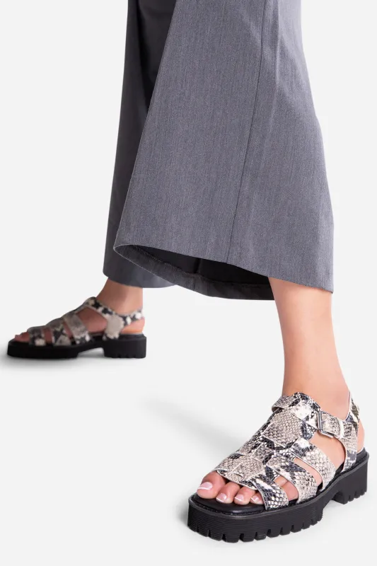 HADDIE SNAKESKIN DAD SANDAL sold by Intentionally Blank