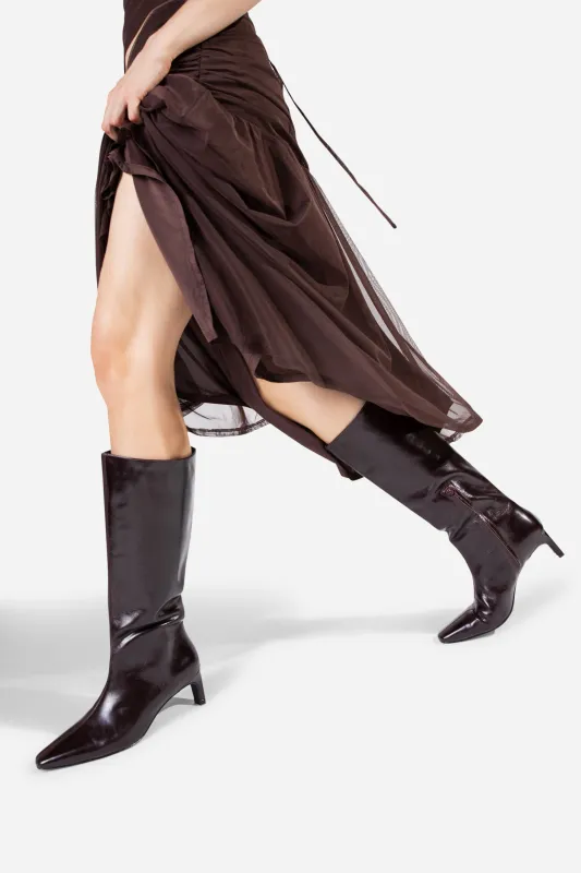 SEVILLE LEATHER KNEE HIGH BOOT made by Intentionally Blank