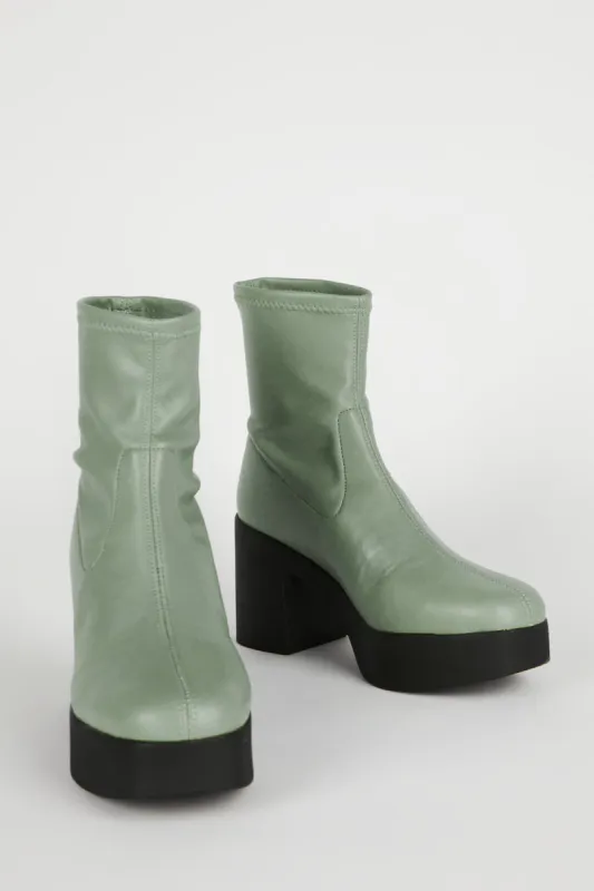 MARLOWE PLATFORM VEGAN BOOT sold by Intentionally Blank