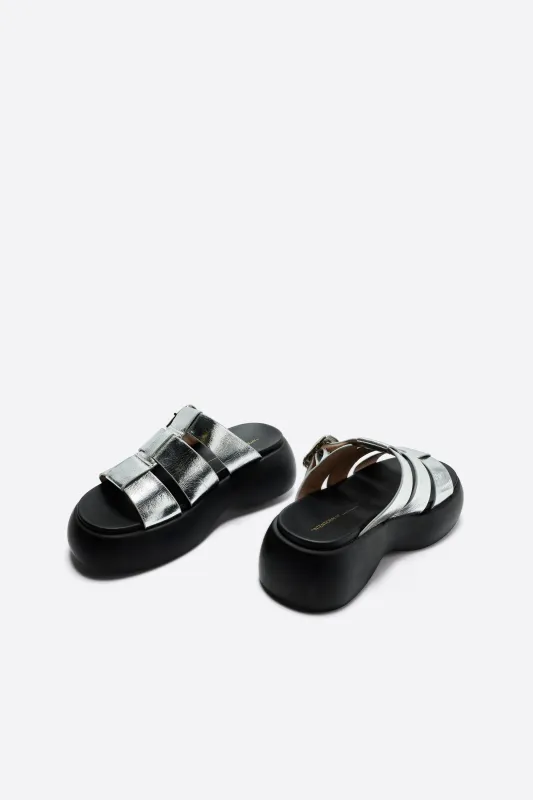 NELL METALLIC PLATFORM SANDAL made by Intentionally Blank