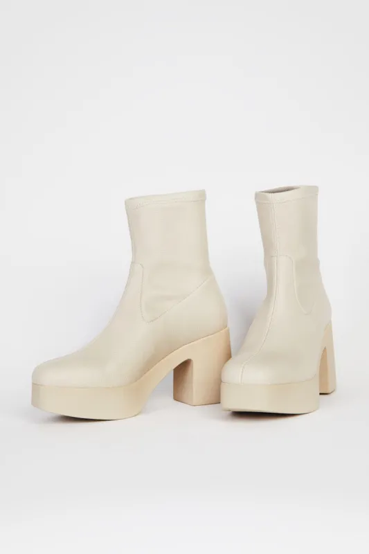 MARLOWE VEGAN PLATFORM BOOT CREAM SOLE sold by Intentionally Blank