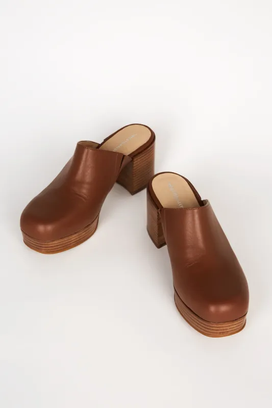 FACTS LEATHER PLATFORM CLOG sold by Intentionally Blank
