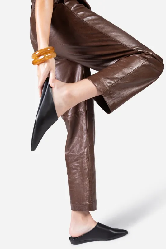 MAJOR LEATHER FLAT MULE made by Intentionally Blank