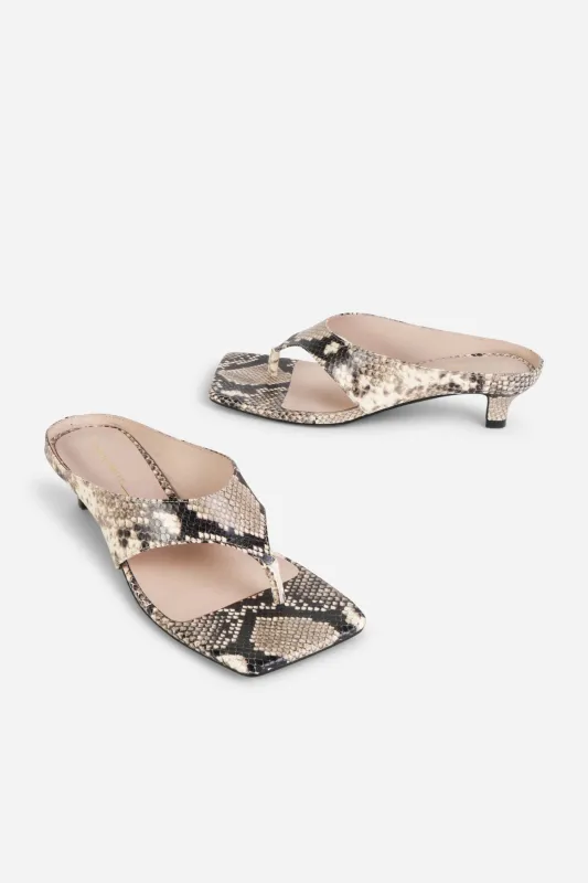 YEAR AHEAD SNAKE EMBOSSED KITTEN HEEL made by Intentionally Blank