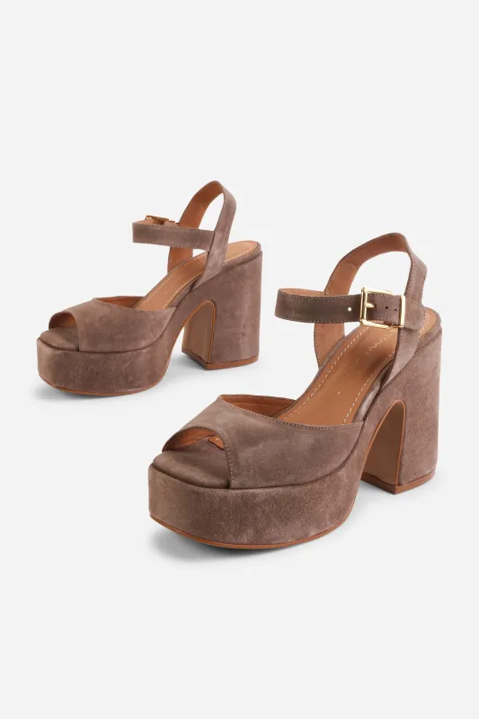 HARMONY SUEDE PLATFORM SANDAL made by Intentionally Blank