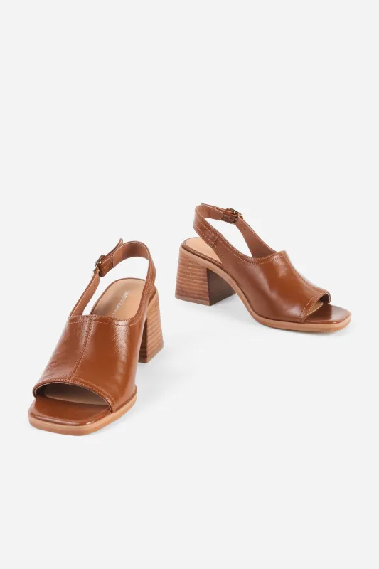 TERESA SLINGBACK OPEN TOE BLOCK HEEL made by Intentionally Blank