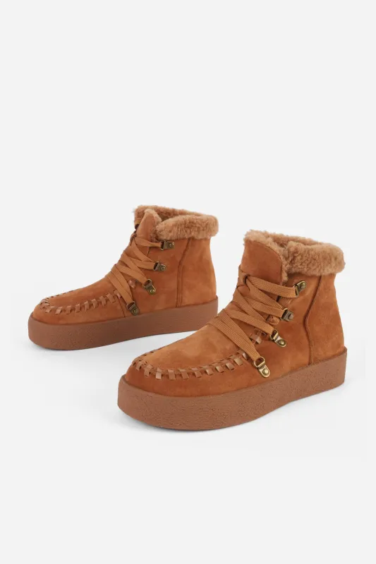 TAMLIN FAUX-FUR LINED SUEDE ANKLE BOOT made by Intentionally Blank