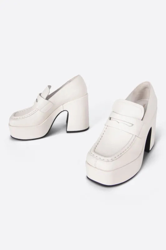 LINDO LEATHER LOAFER PLATFORM HEEL made by Intentionally Blank