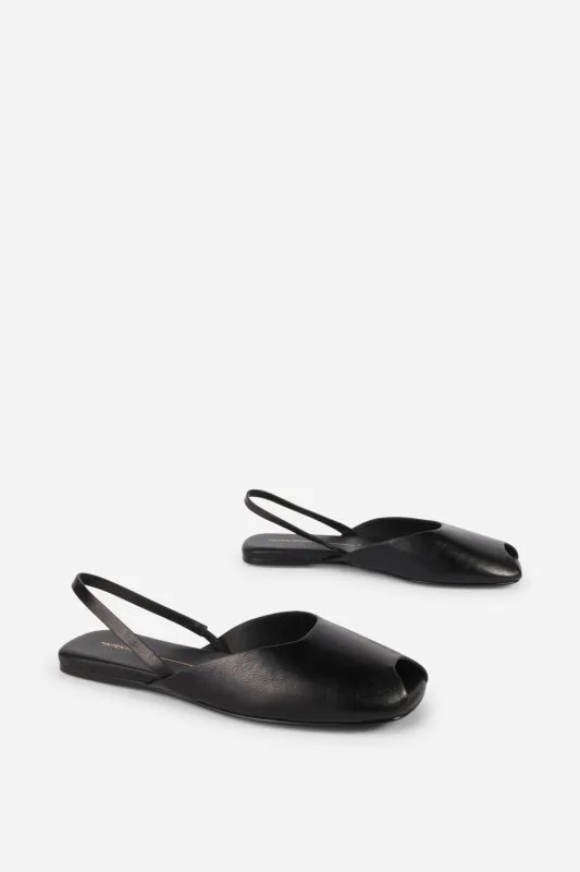INDO PEEP TOE SLINGBACK FLATS made by Intentionally Blank