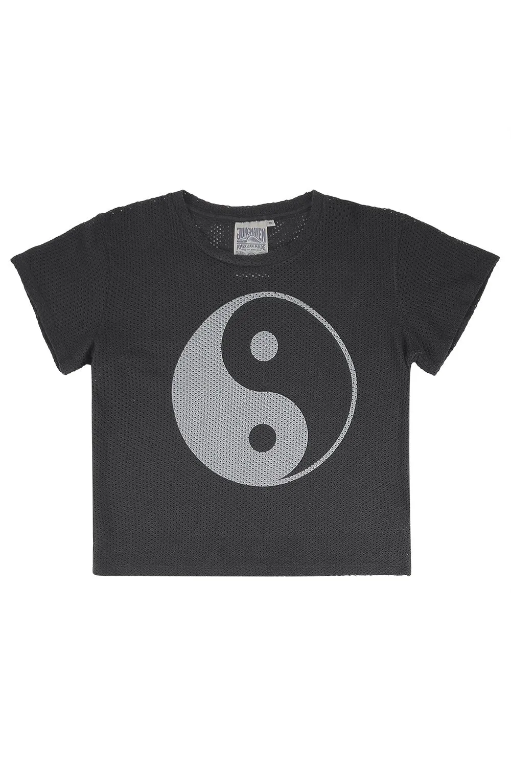 Yin Yang Carmen Mesh Cropped Tee sold by Jungmaven product image thumbnail 3