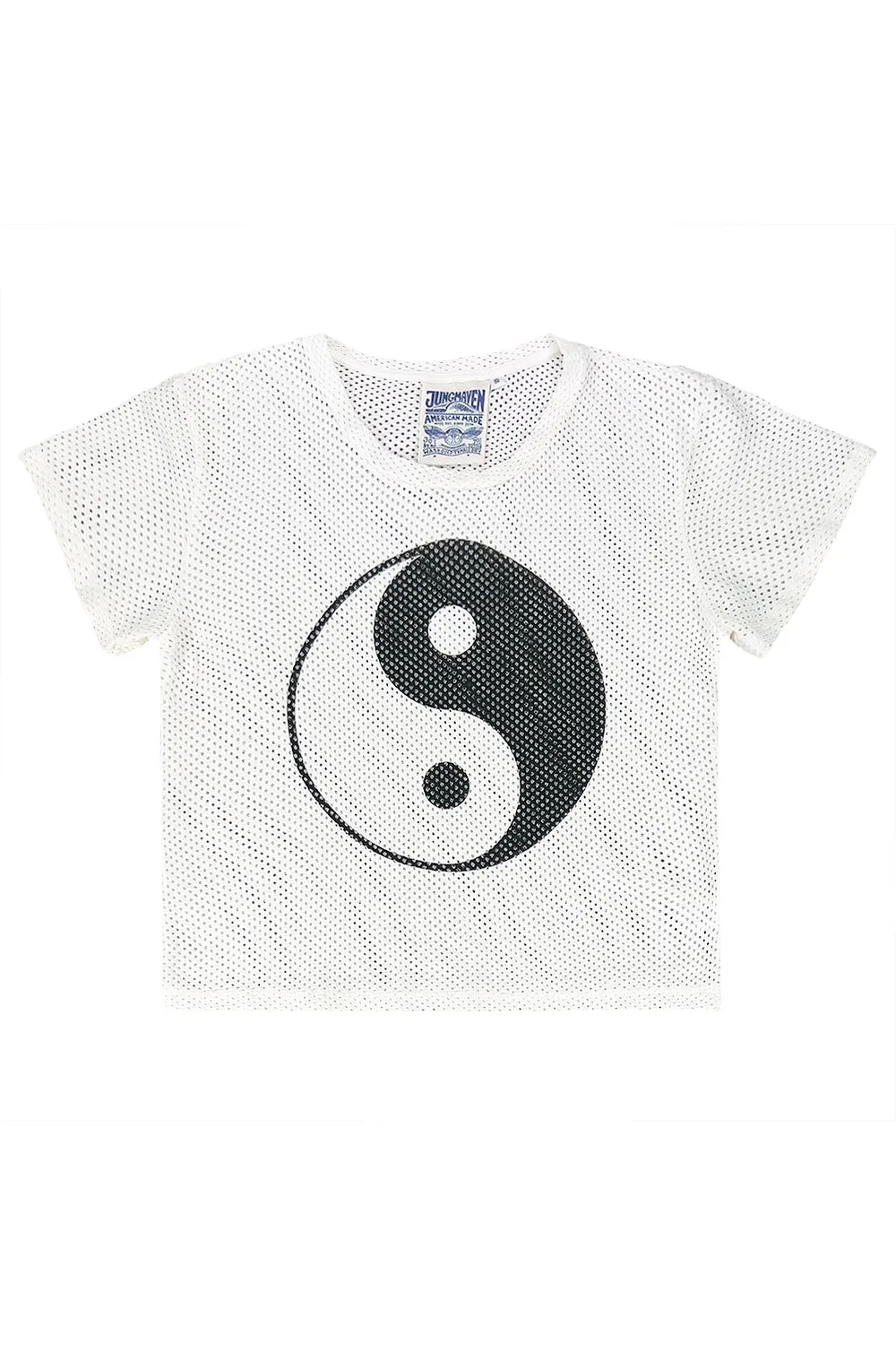 Yin Yang Carmen Mesh Cropped Tee sold by Jungmaven