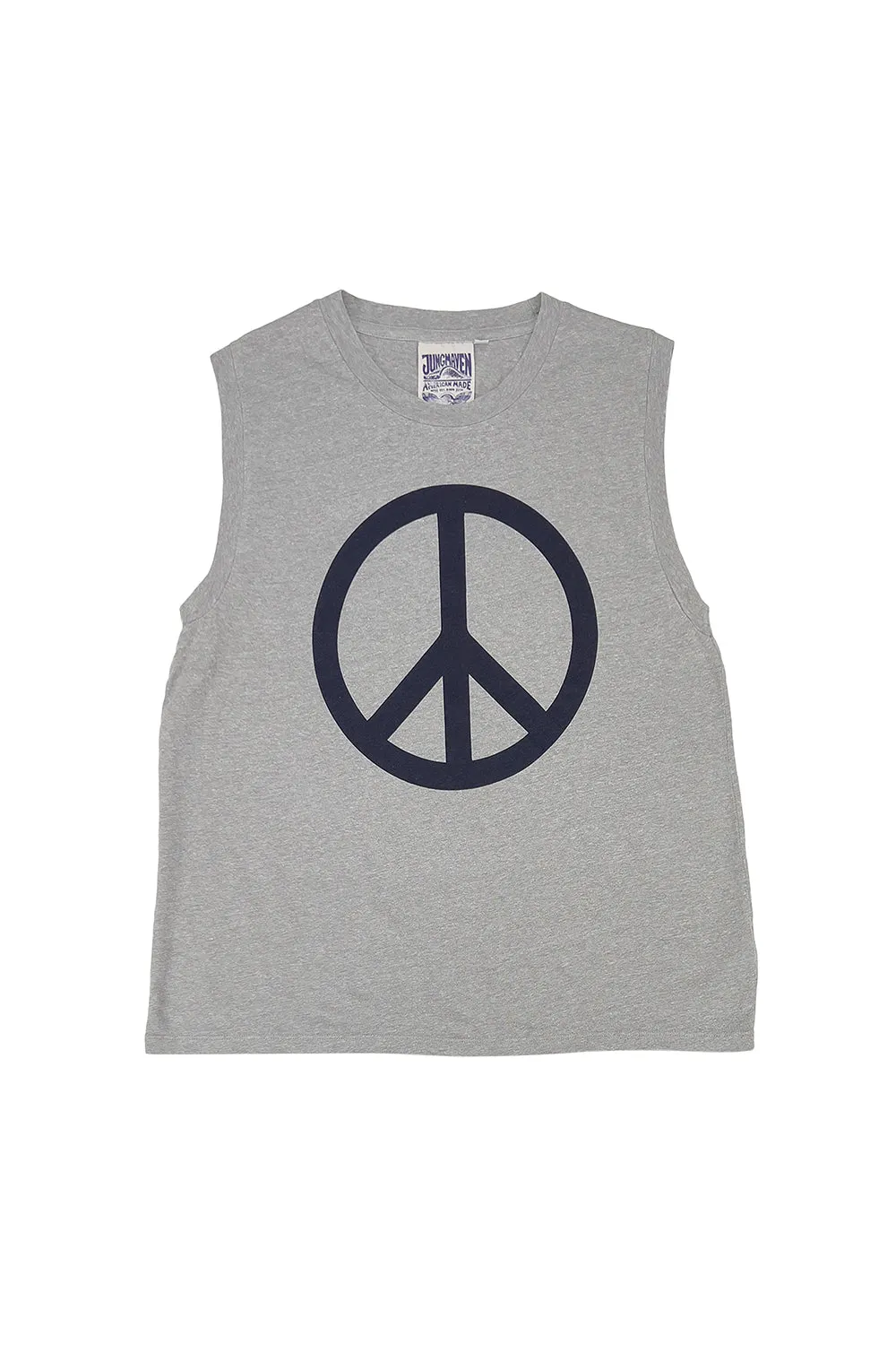 Peace Heathered Malibu Muscle Tee sold by Jungmaven product image thumbnail 2