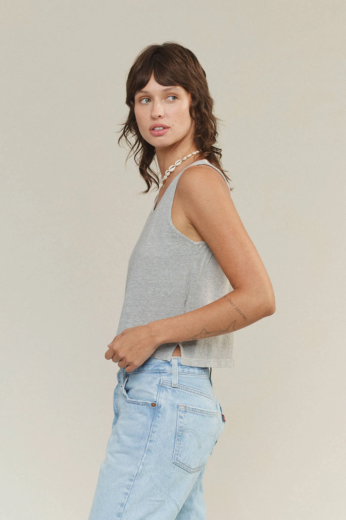 Heathered Cropped Tank sold by Jungmaven product image thumbnail 2