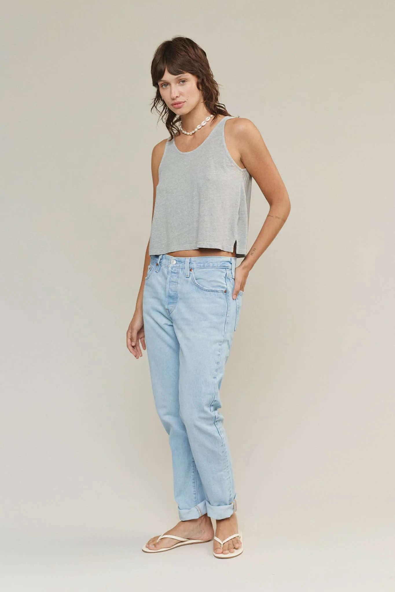 Heathered Cropped Tank sold by Jungmaven product image thumbnail 5
