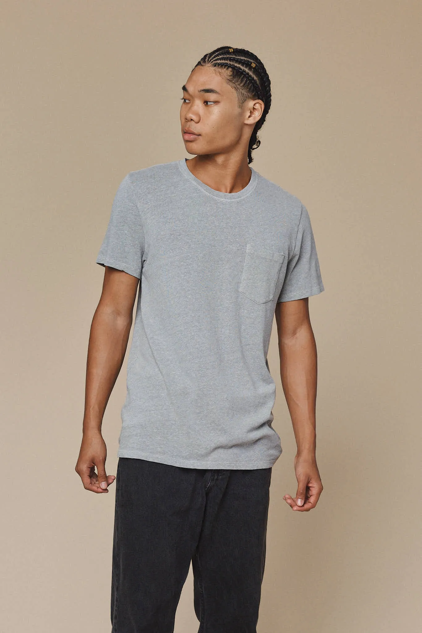 Heathered Baja Pocket Tee sold by Jungmaven product image thumbnail 3