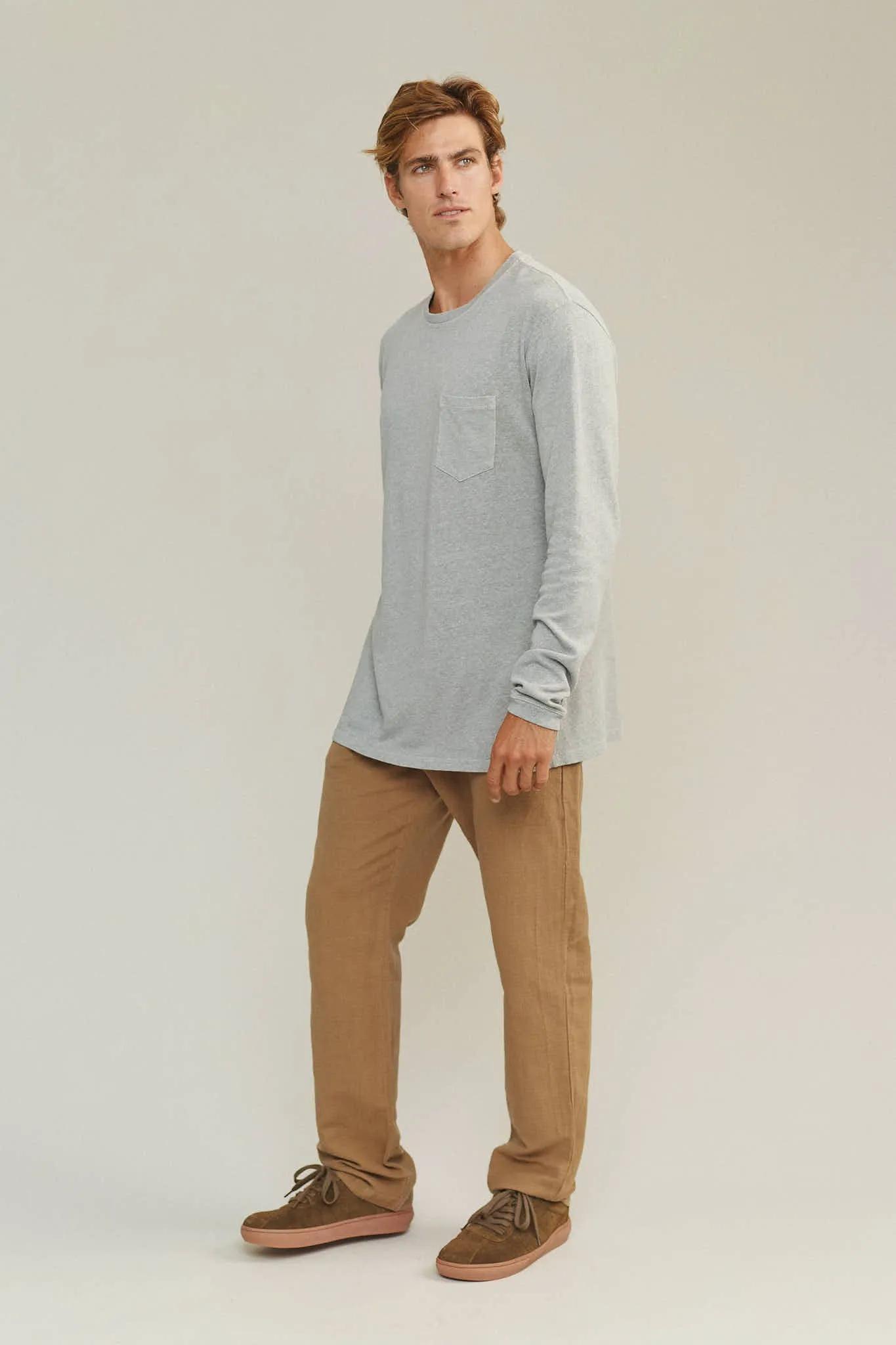 Heathered Baja Long Sleeve Pocket Tee sold by Jungmaven product image thumbnail 2