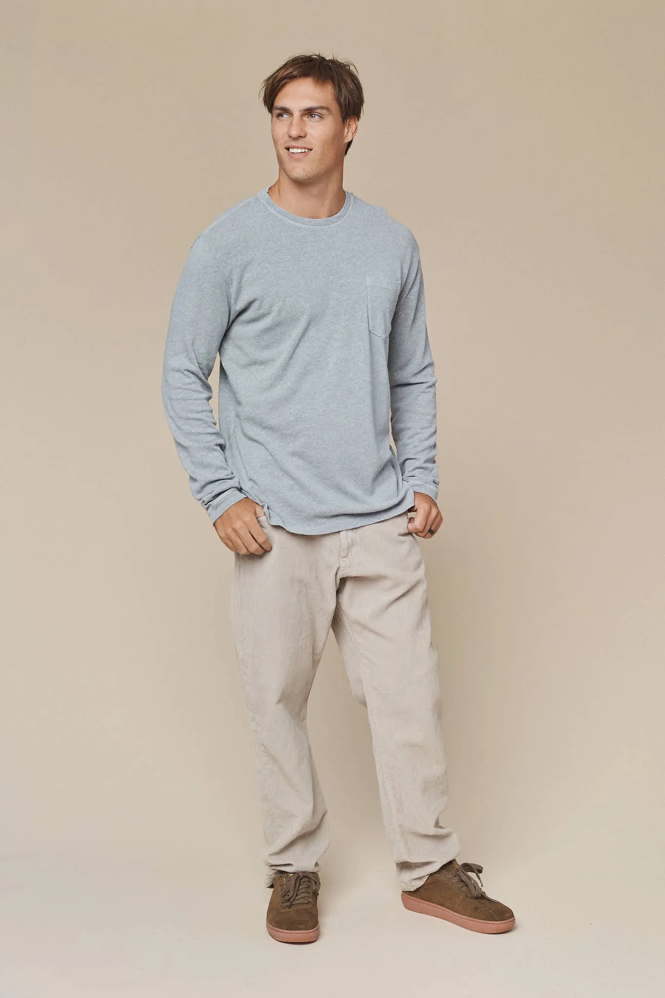 Heathered Baja Long Sleeve Pocket Tee sold by Jungmaven product image thumbnail 5