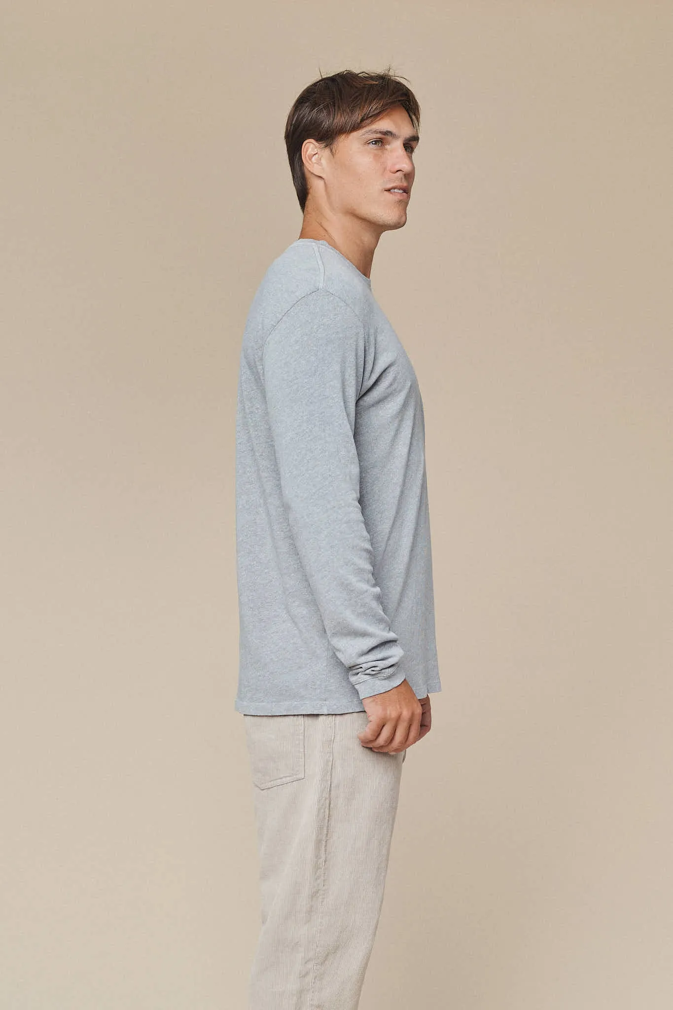 Heathered Baja Long Sleeve Pocket Tee sold by Jungmaven product image thumbnail 4