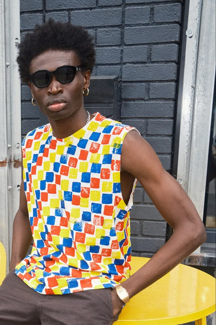 Checkerboard Malibu Muscle Tee sold by Jungmaven