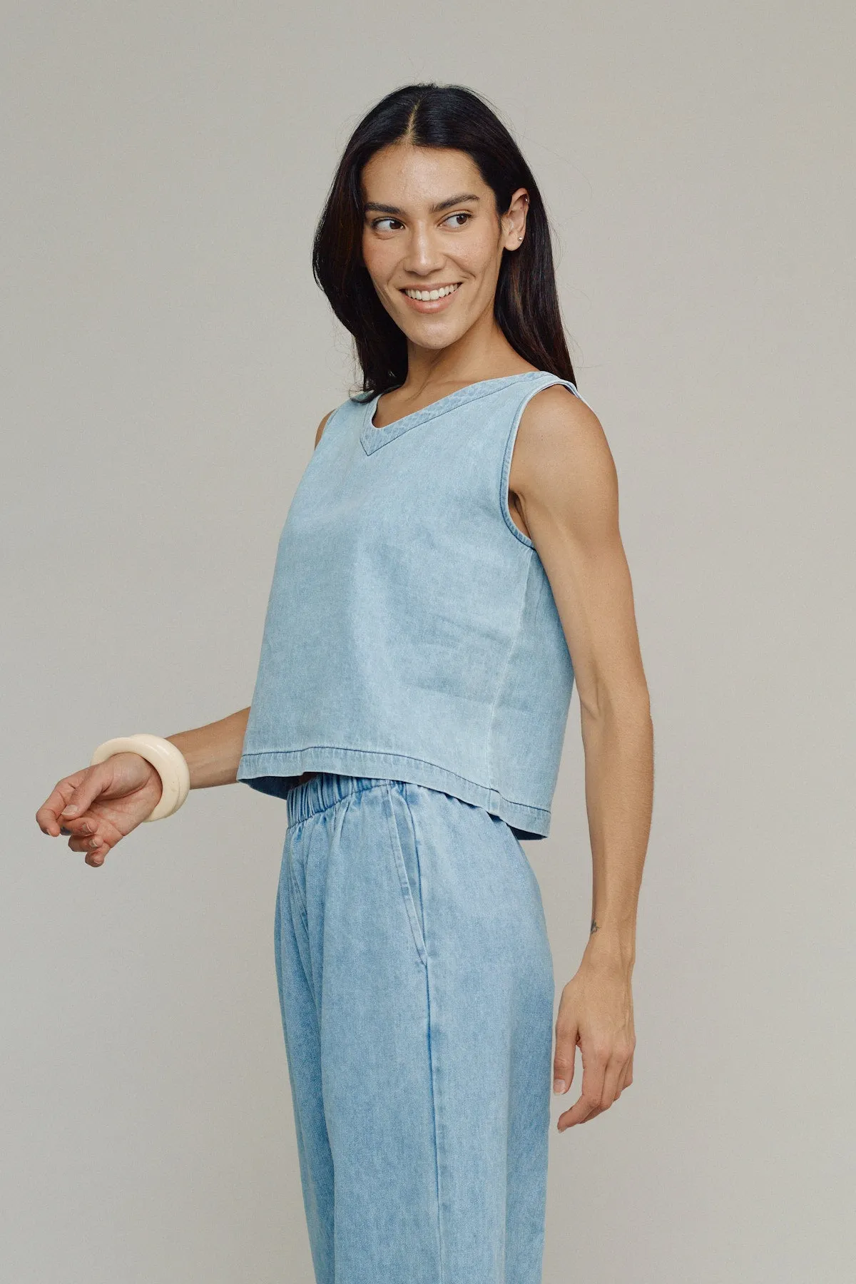 Teton Summer Denim Tank sold by Jungmaven product image thumbnail 4