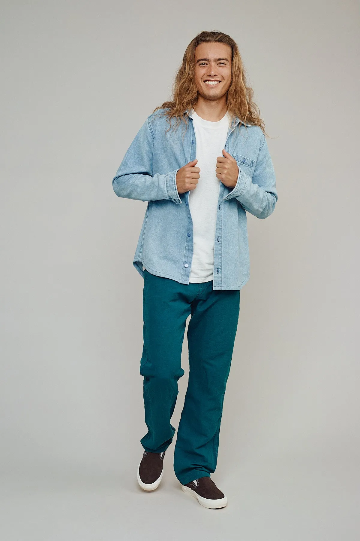 Denim Curved Hem Topanga Shirt sold by Jungmaven product image thumbnail 4