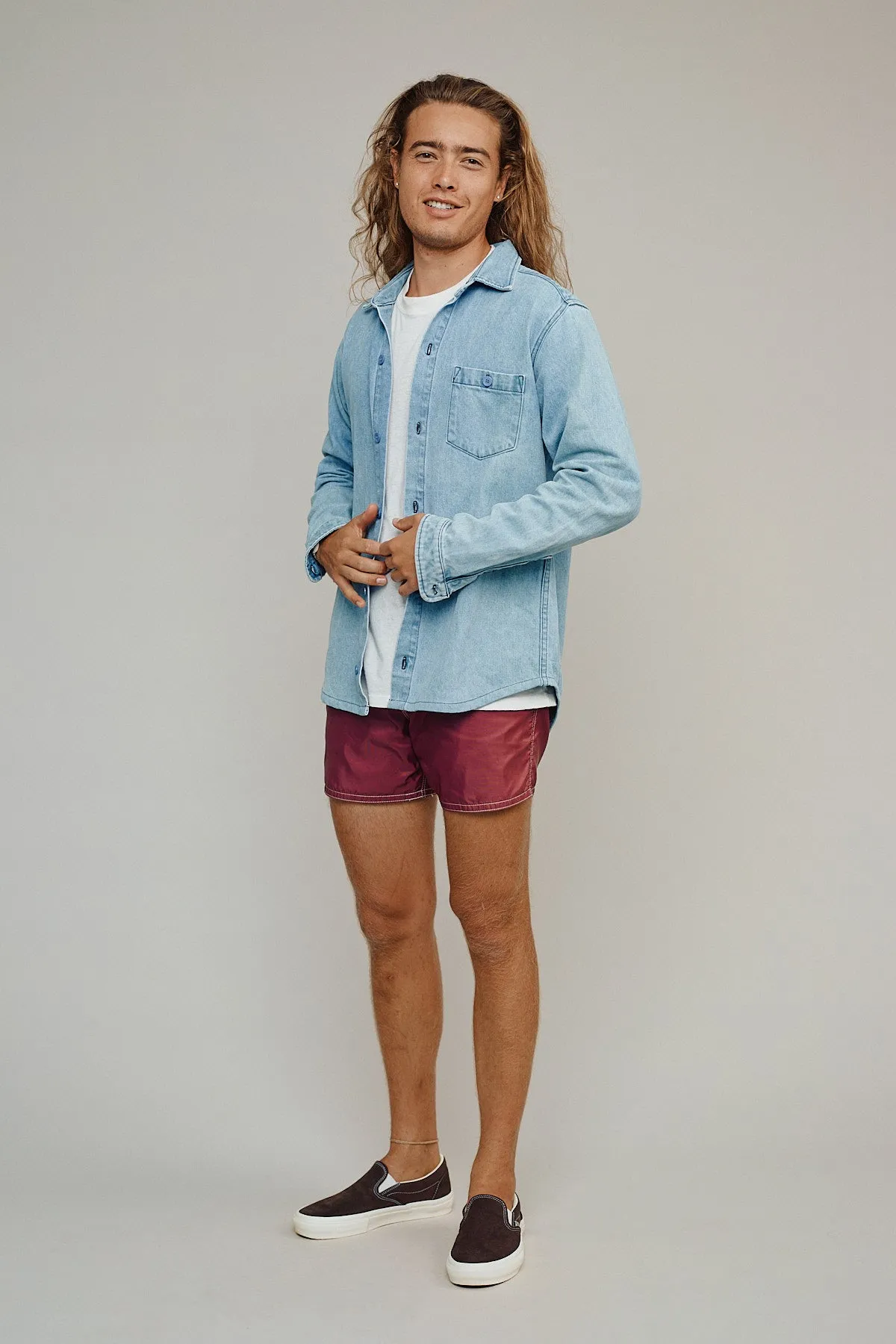 Denim Curved Hem Topanga Shirt sold by Jungmaven product image thumbnail 2