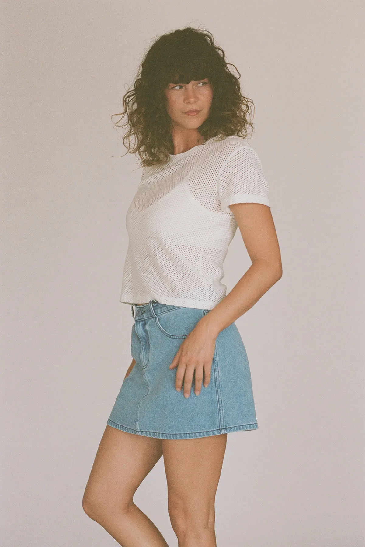 Atlas Denim Mini Skirt sold by Jungmaven product image thumbnail 4