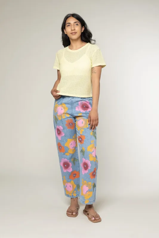 Floral Denim Ocean Pant made by Jungmaven