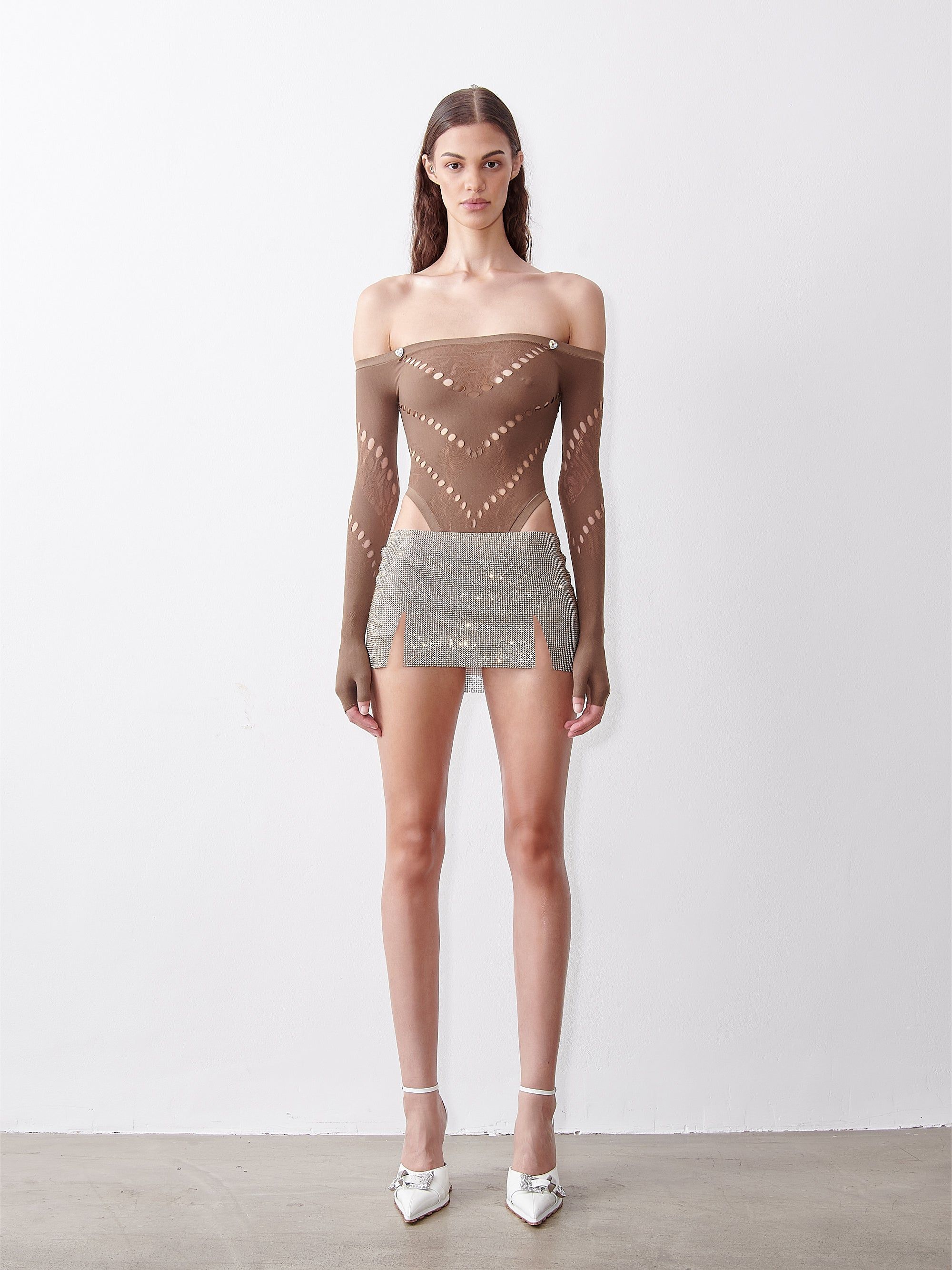 Rhinestoned Mia Micro Skirt Cerulean Blue sold by Poster Girl product image thumbnail 3