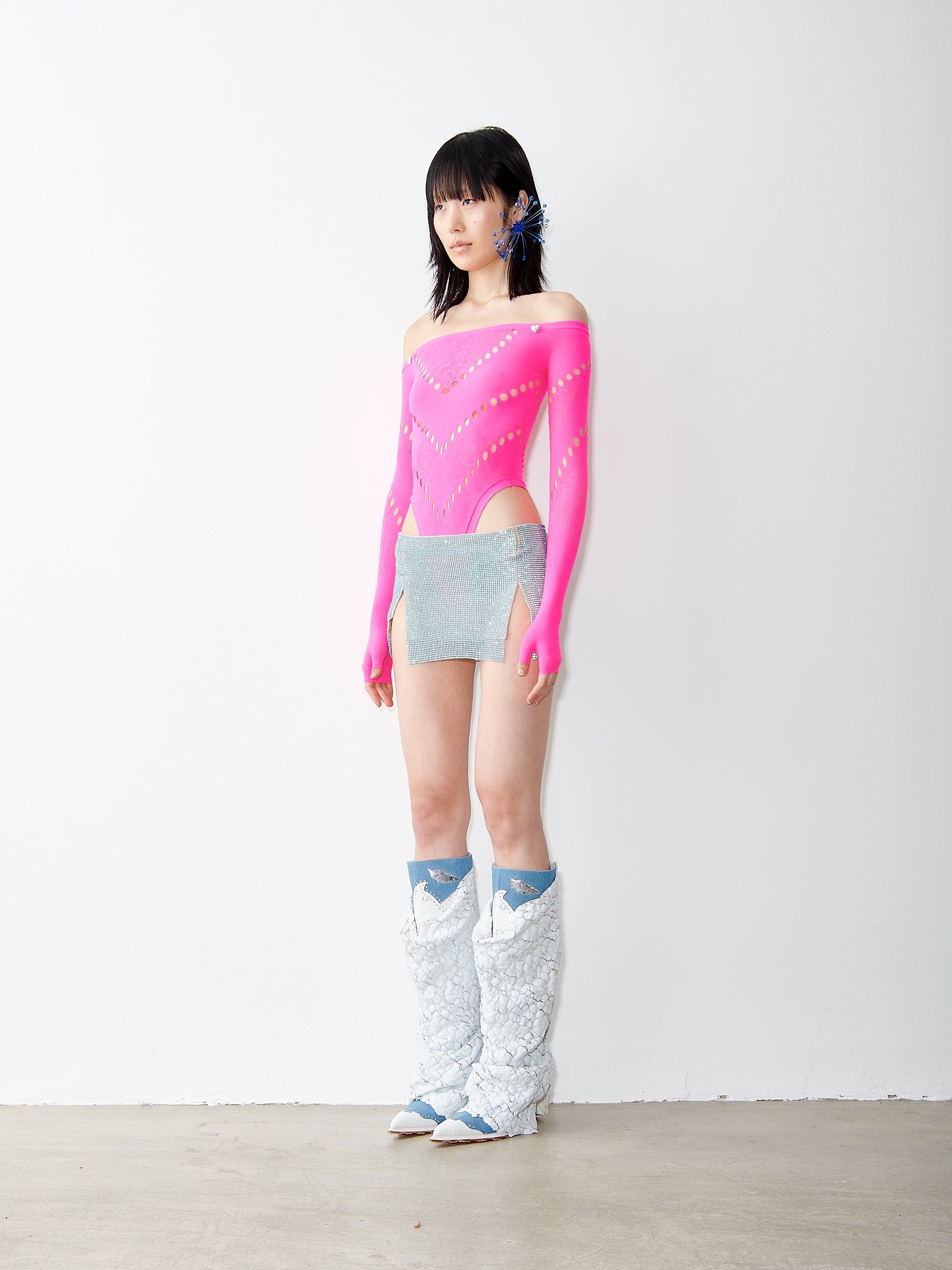 Rhinestoned Mia Micro Skirt Cerulean Blue sold by Poster Girl product image thumbnail 8