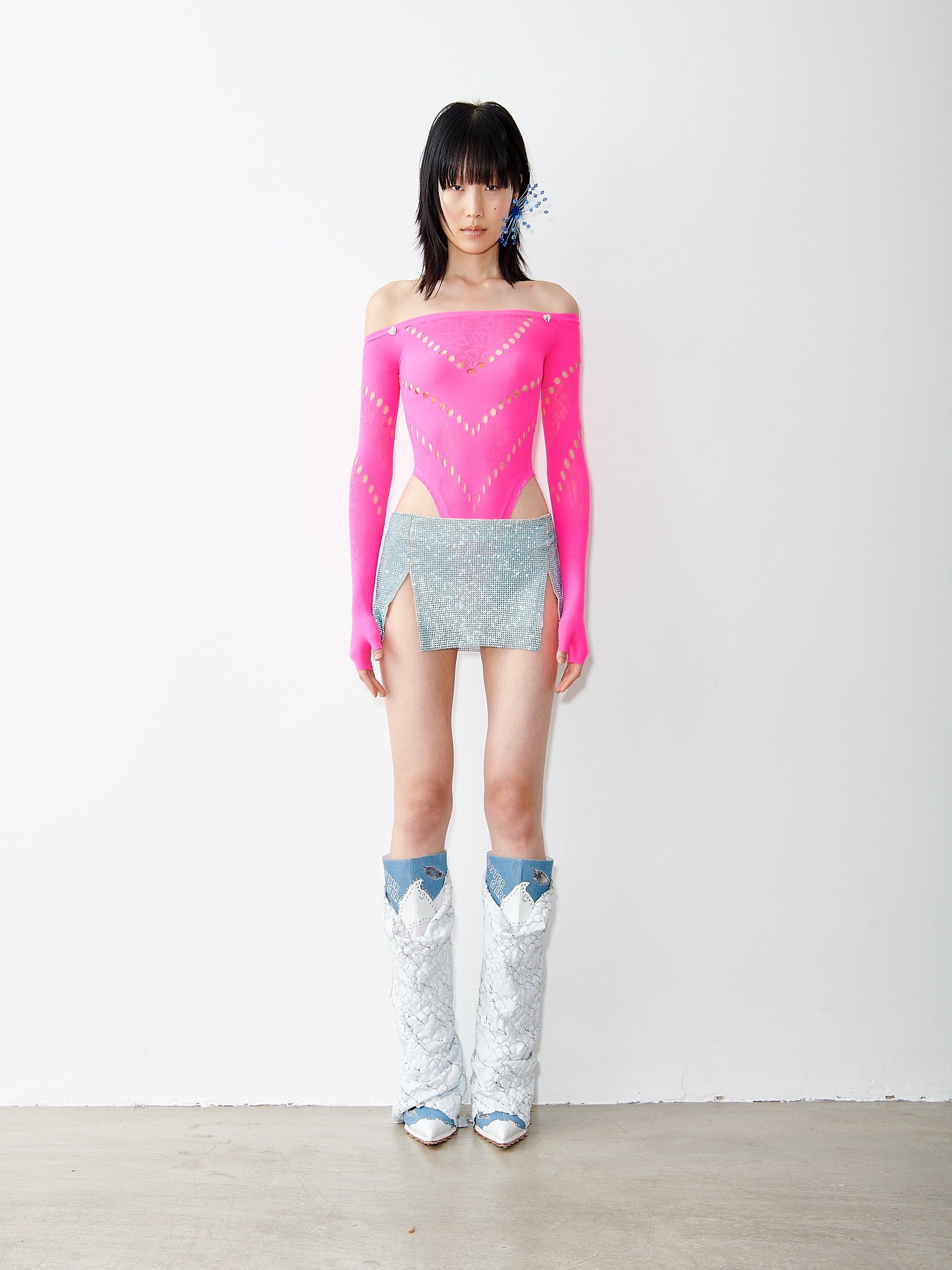 Rhinestoned Mia Micro Skirt Cerulean Blue sold by Poster Girl product image thumbnail 7