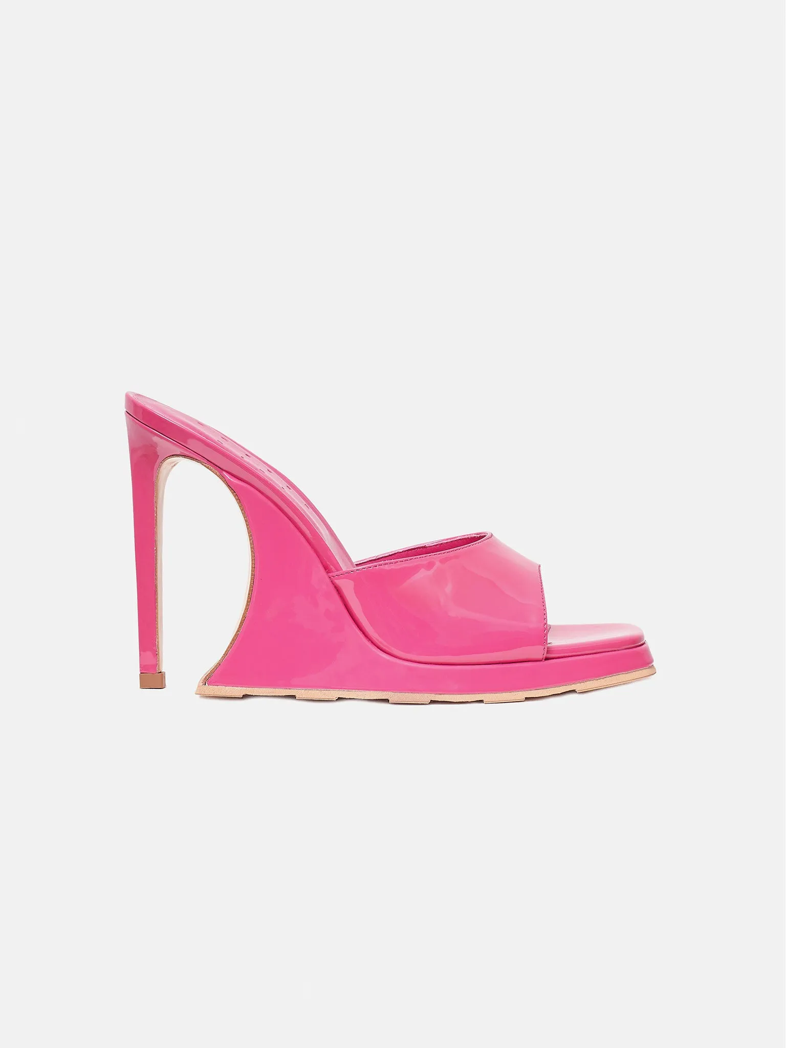 Ursula Mules Patent Leather Harlot Pink sold by Poster Girl