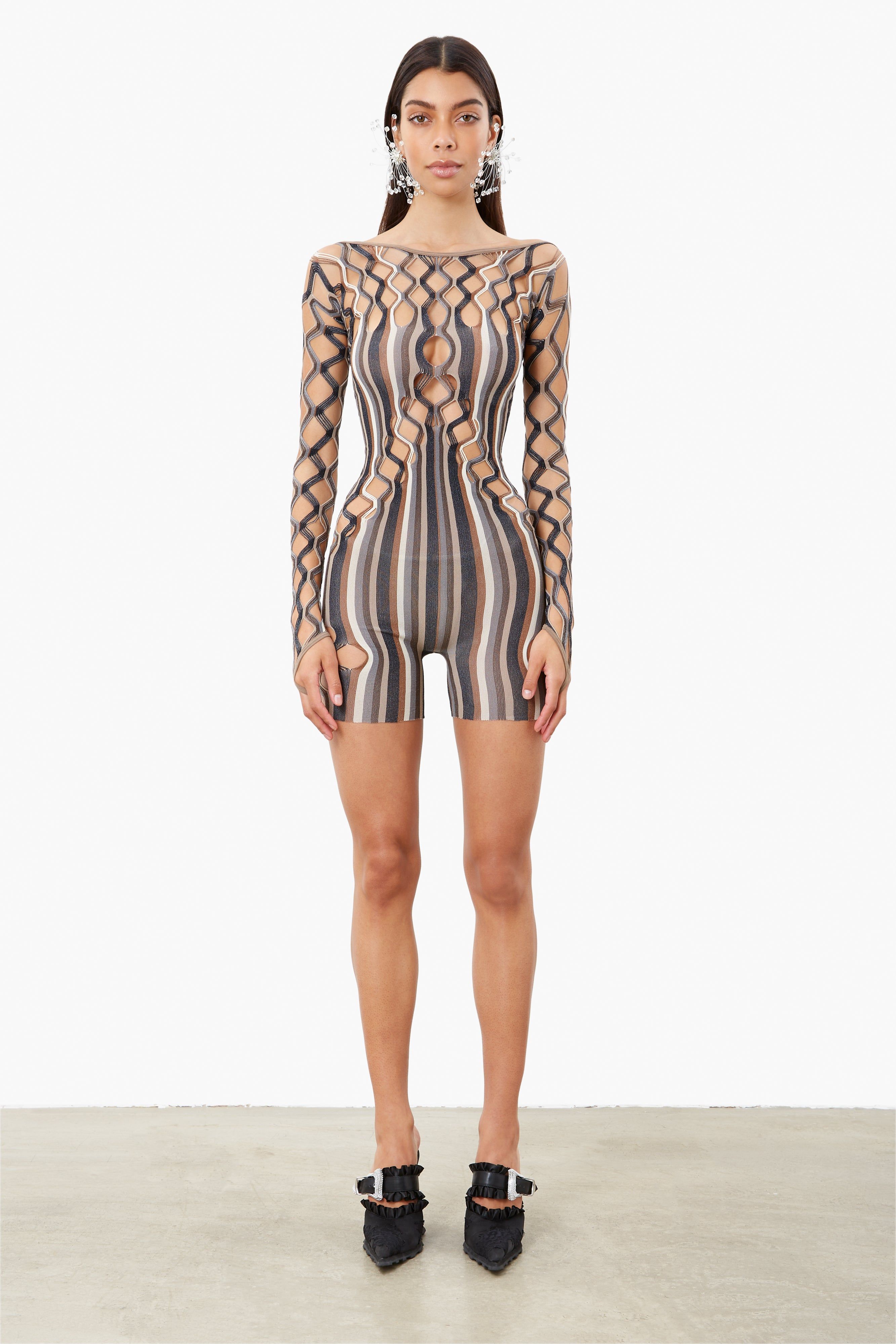 Ripple Playsuit Oyster Stripe sold by Poster Girl product image thumbnail 2