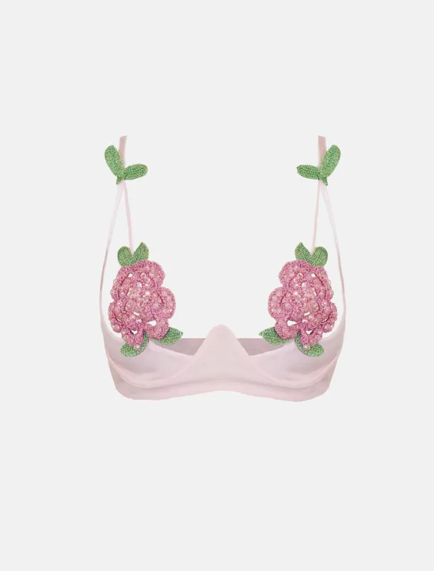 Annamaria Floral Chiffon Bra Pink sold by Poster Girl