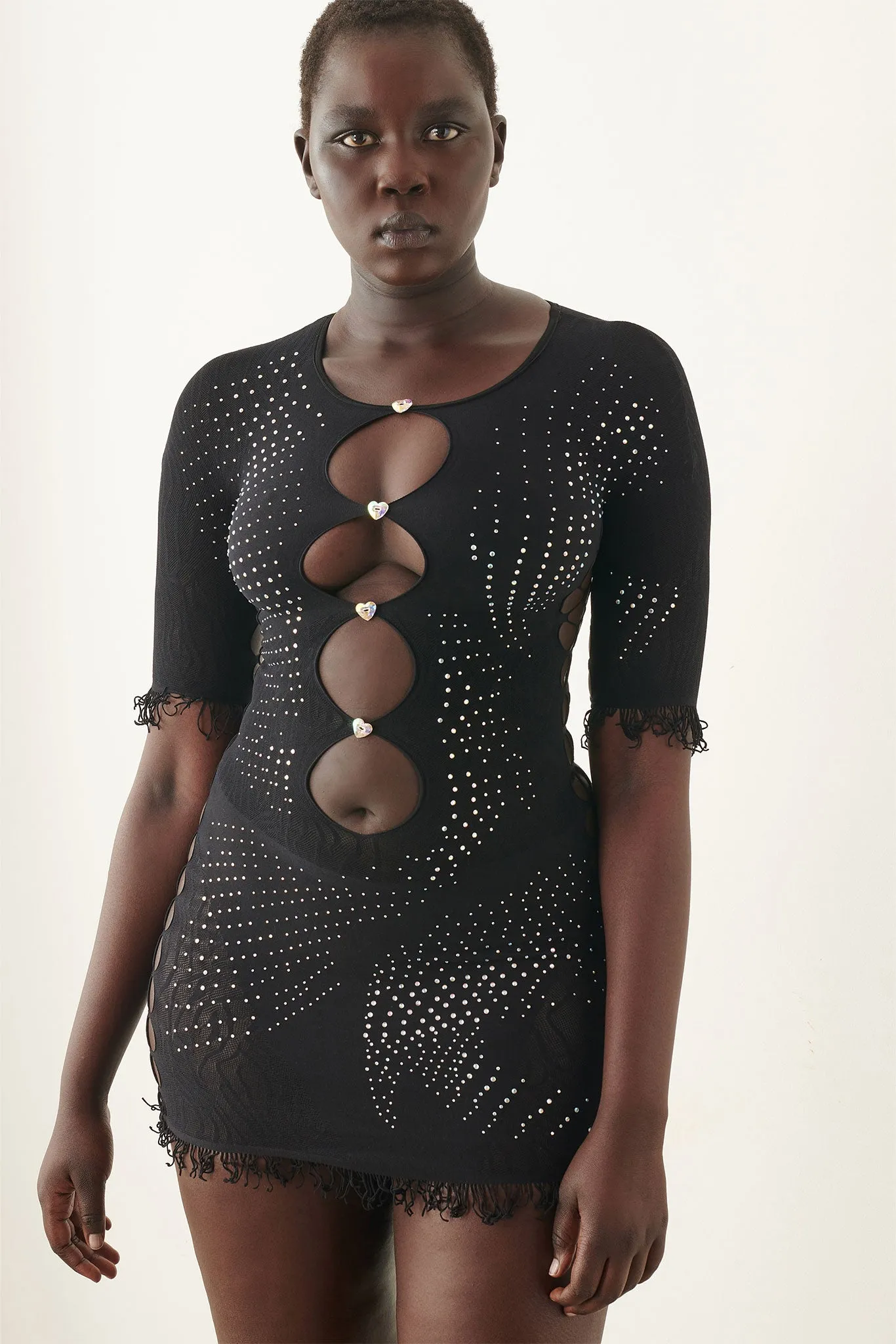 Rhinestoned Miranda Dress Jet Black sold by Poster Girl product image thumbnail 3