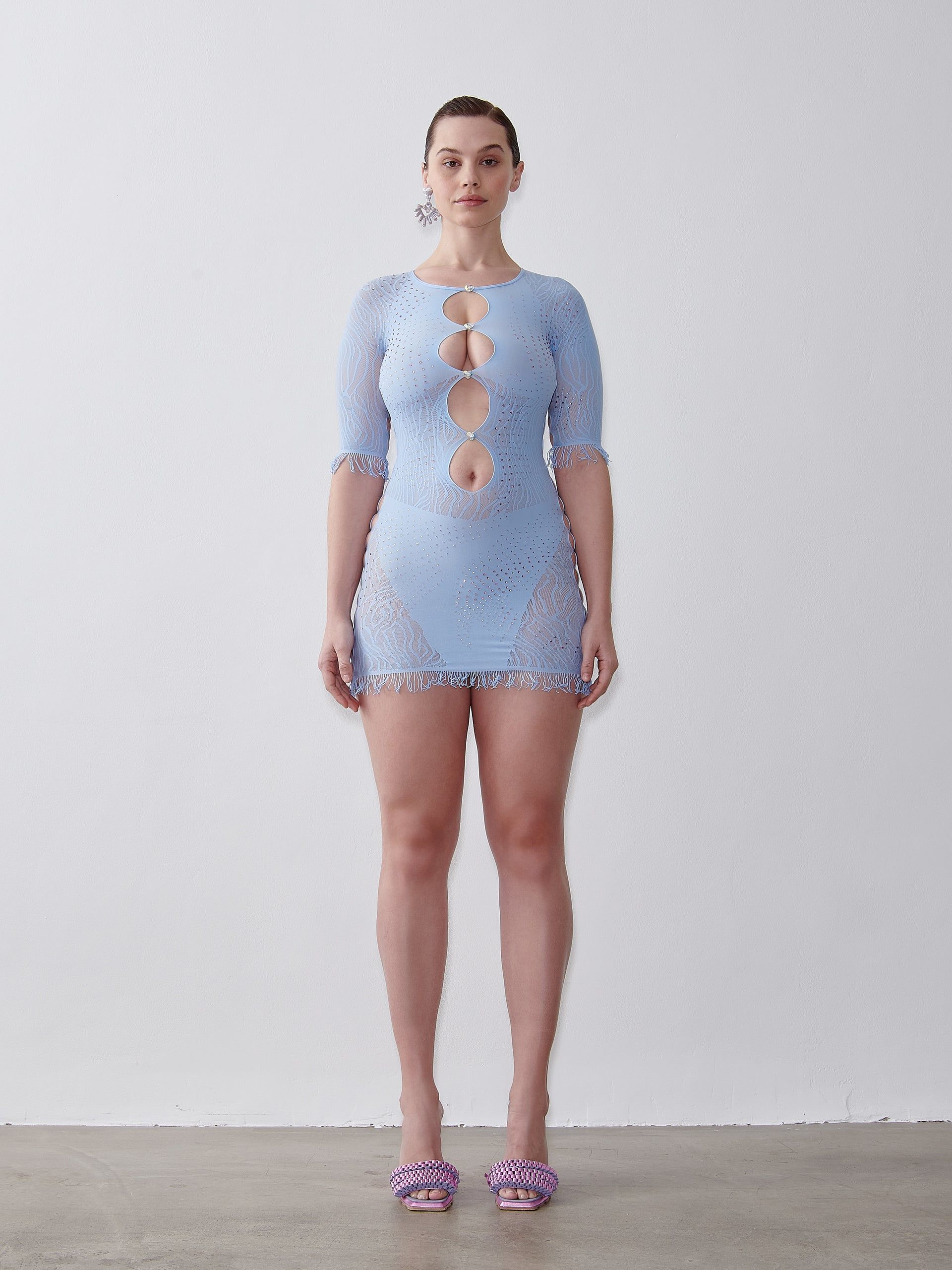 Rhinestoned Miranda Dress Powder Blue sold by Poster Girl product image thumbnail 2