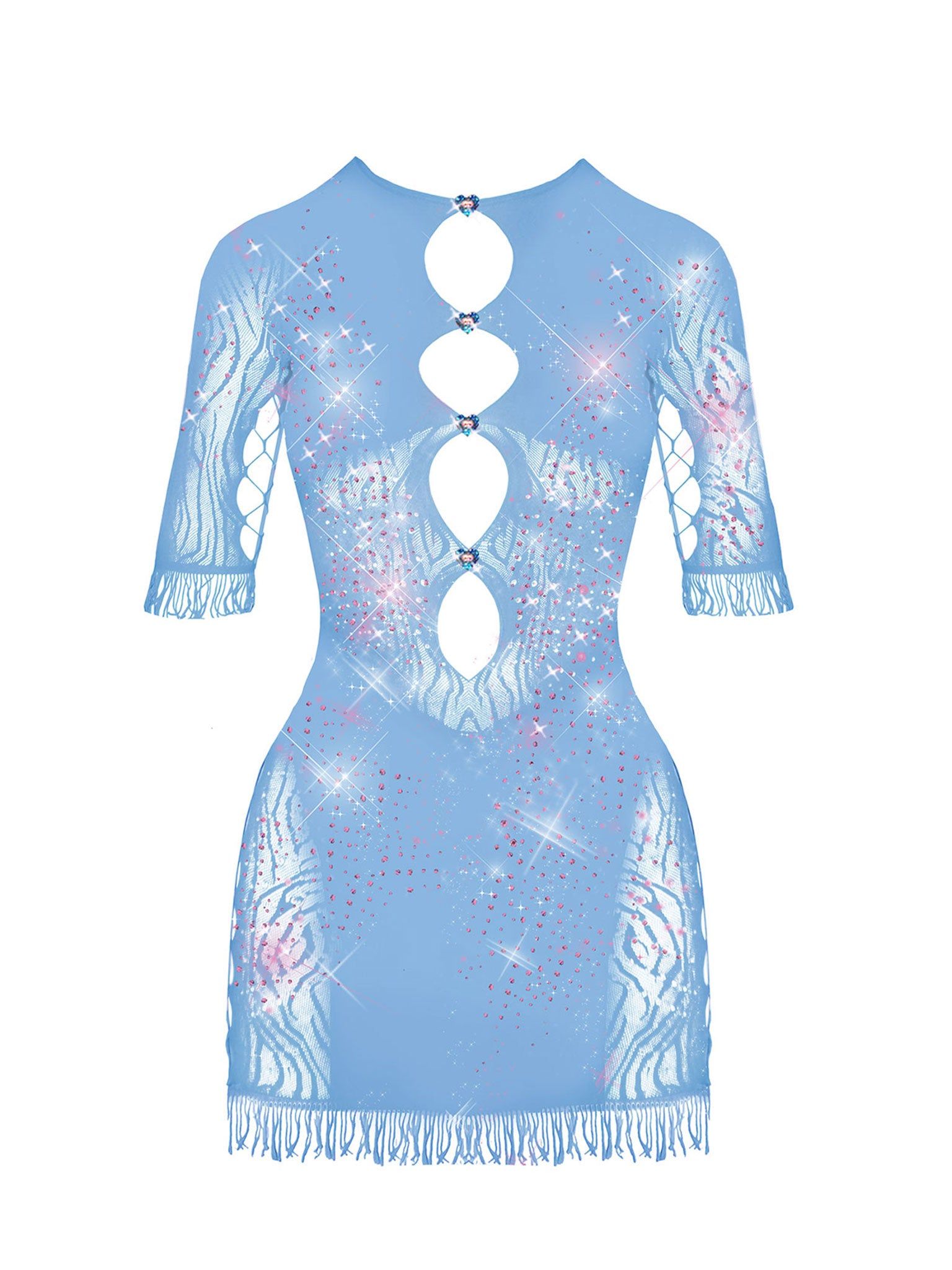 Rhinestoned Miranda Dress Powder Blue sold by Poster Girl