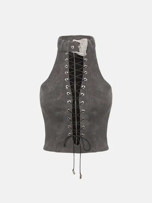 Phoebe Top in Black Canvas sold by Poster Girl