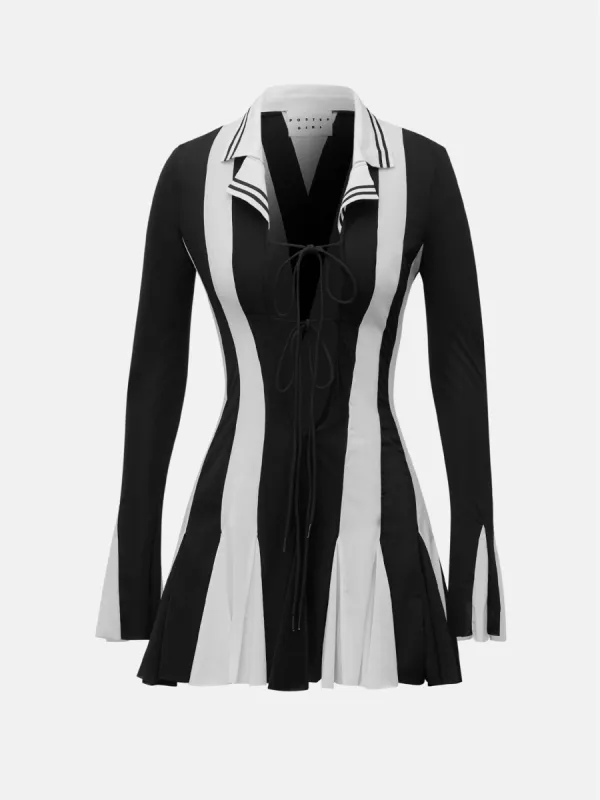 Dakota Dress Black/White Stripe made by Poster Girl