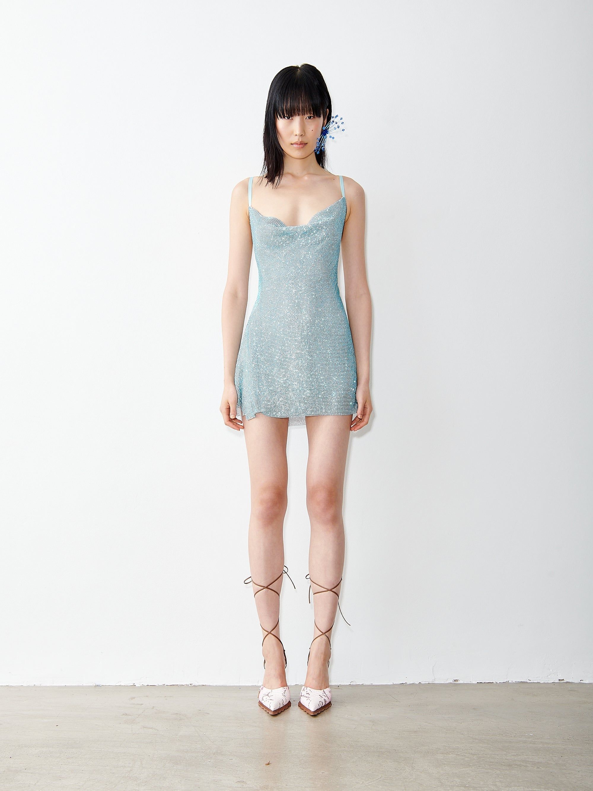 Rhinestoned Calypso Dress in Cerulean Blue sold by Poster Girl product image thumbnail 2