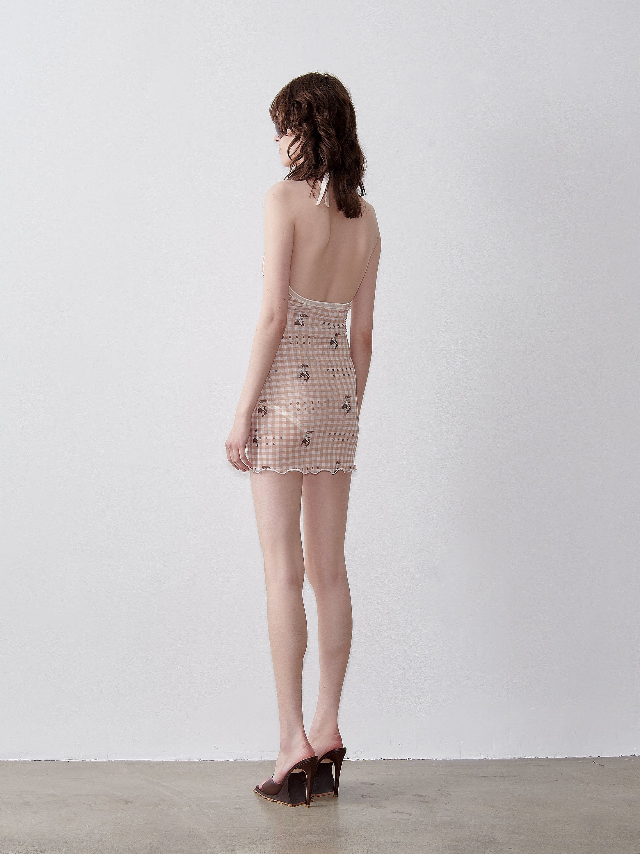 Gretchen Mini Dress Tan Gingham sold by Poster Girl product image thumbnail 3