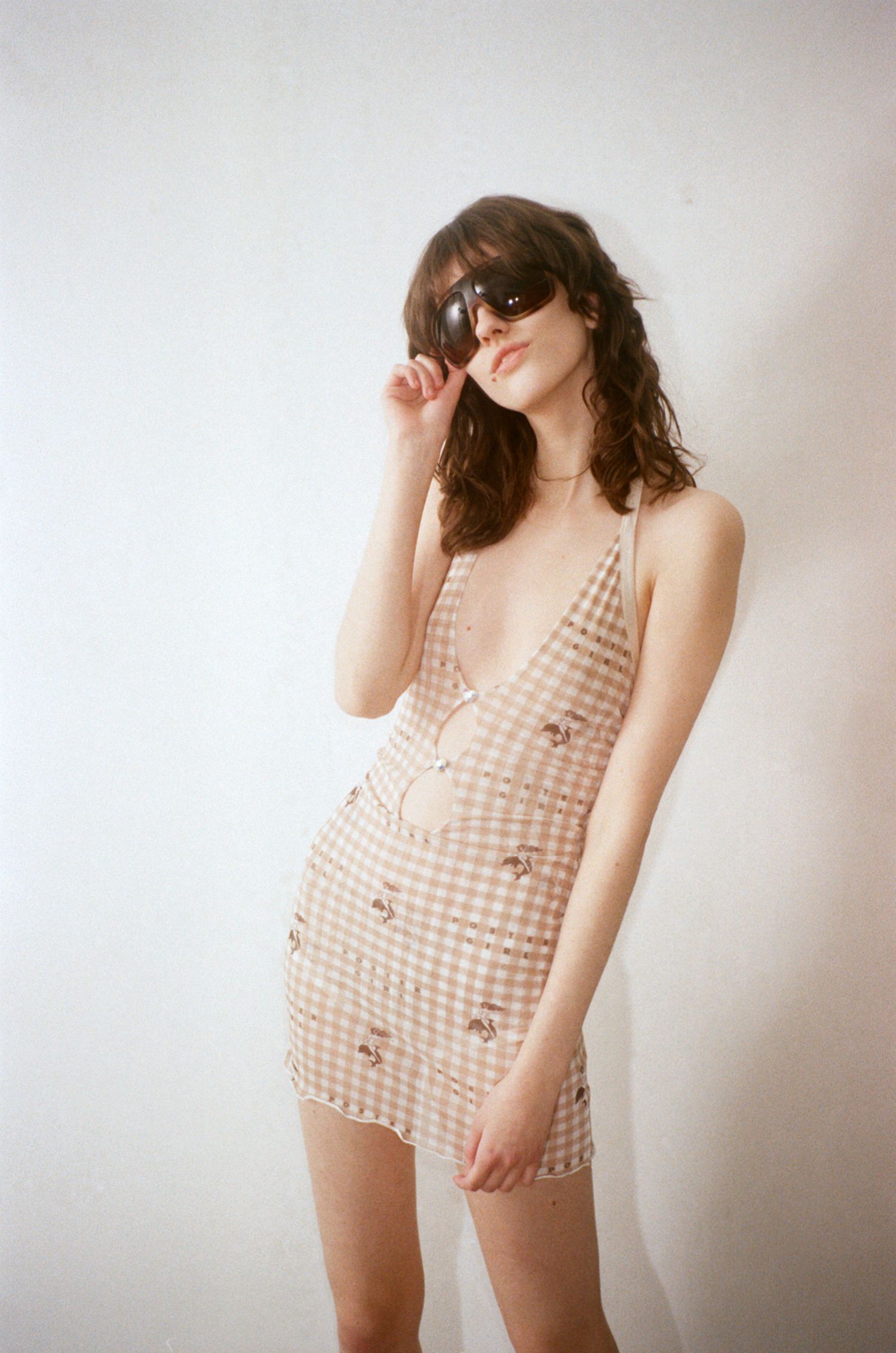 Gretchen Mini Dress Tan Gingham sold by Poster Girl product image thumbnail 5