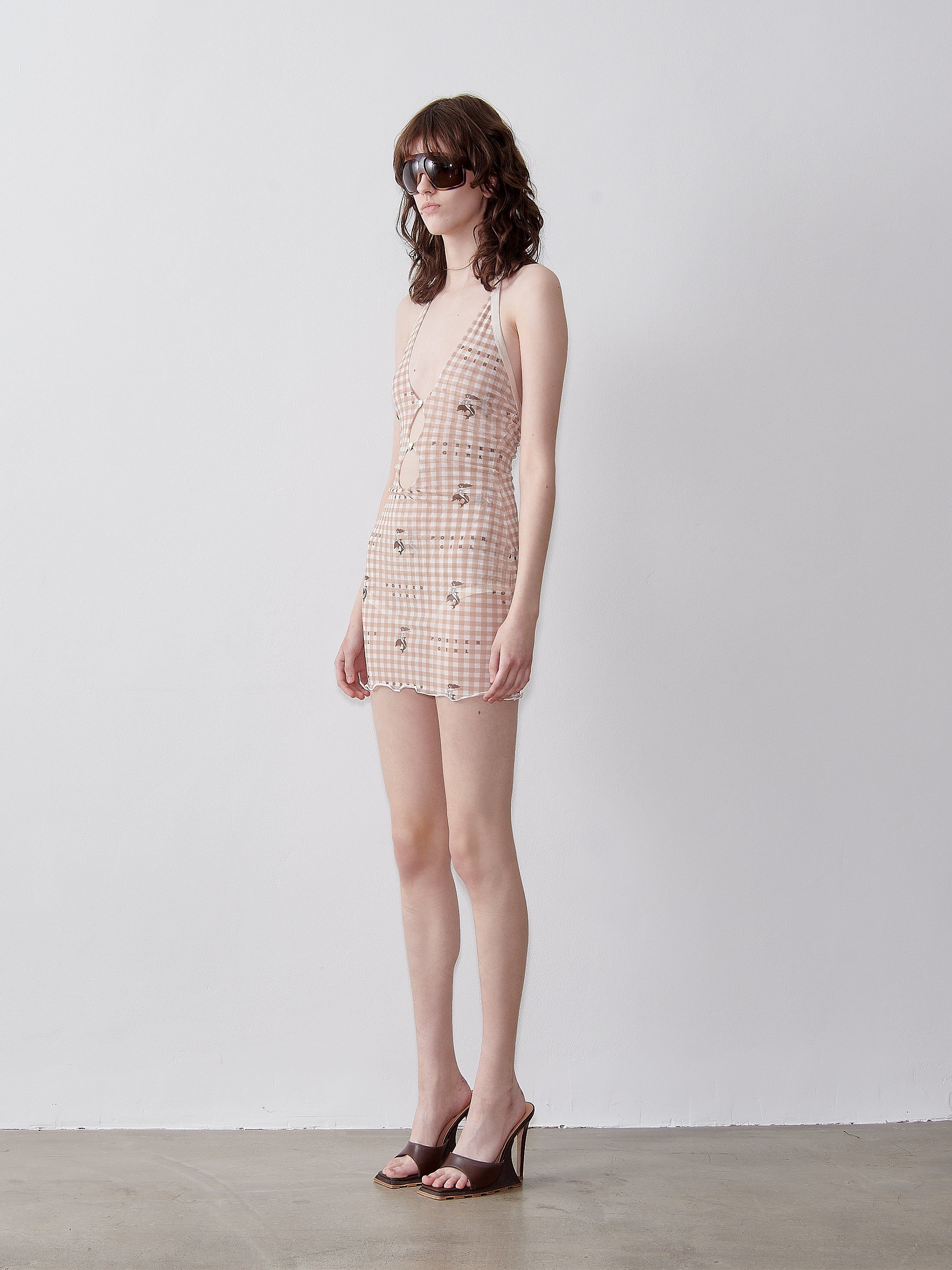 Gretchen Mini Dress Tan Gingham sold by Poster Girl product image thumbnail 4