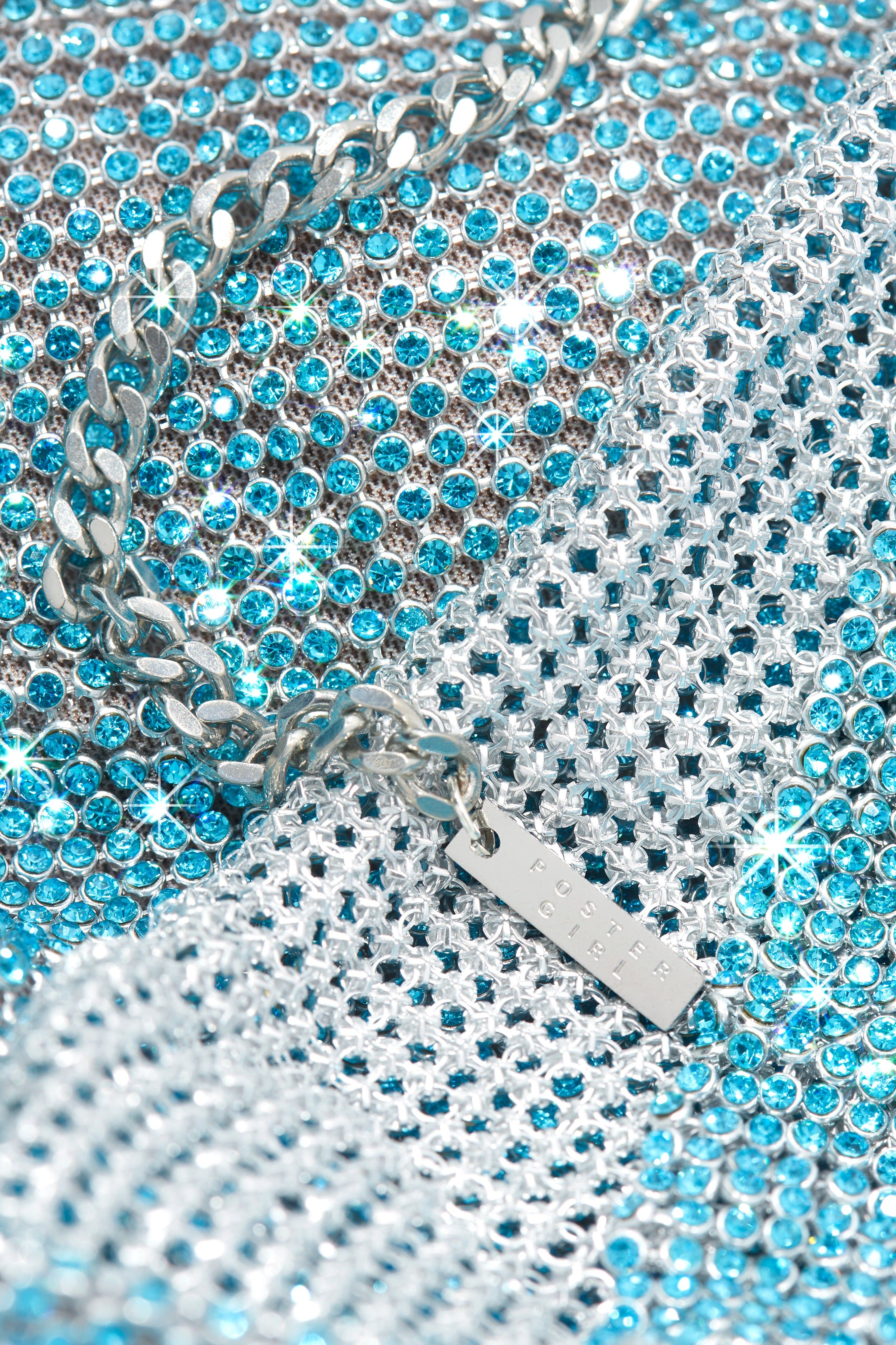 Rhinestoned Winona Skirt in Crystallised Cerulean sold by Poster Girl product image thumbnail 5